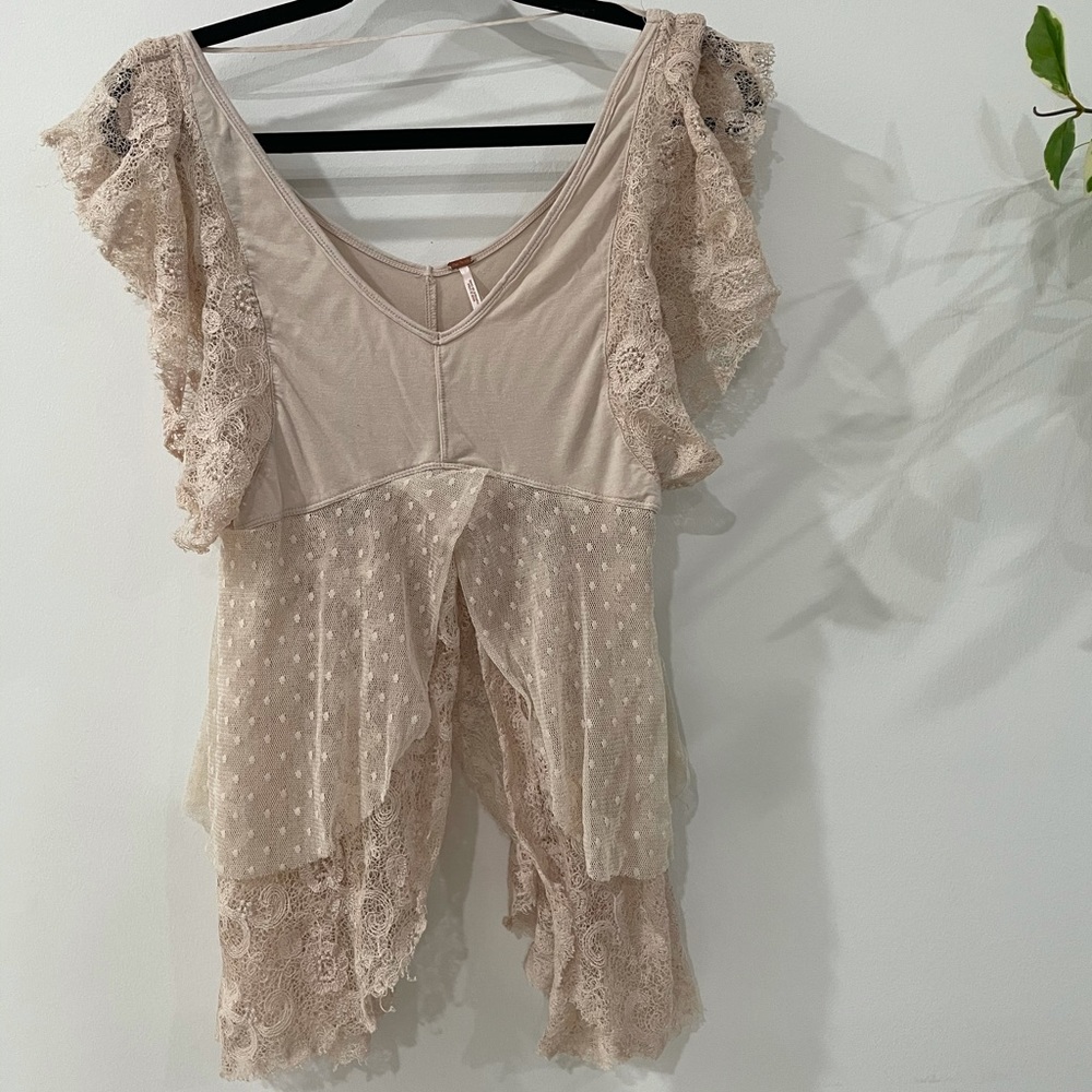 Free People lace flowy tunic top Small - Picture 2 of 6